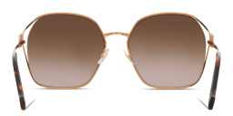 Shop MIU MIU Half Rim Irregular Sunglasses in Gold online.
