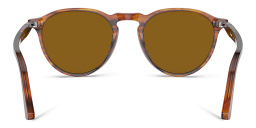 PERSOL Unisex Round Sunglasses in Striped Red – Product Photo 4