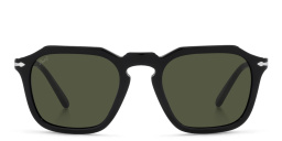 Shop PERSOL Arrow Unisex Square Sunglasses in Black online.