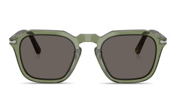 Shop PERSOL Arrow Unisex Square Sunglasses in Transparent Green online.