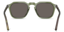 Shop PERSOL Arrow Unisex Square Sunglasses in Transparent Green online.