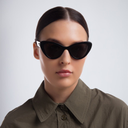 Shop PRADA Cat Eye Sunglasses in Black online.