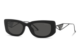 Shop PRADA Rectangle Sunglasses in Black online.