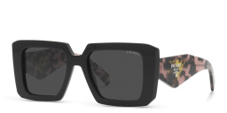 Shop PRADA Square Sunglasses in Black online.