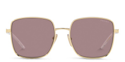 نظارات شمسية مربّعة كبيرة من برادا بلون ذهبي فاتح - صورة المنتج 1
