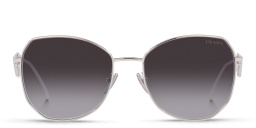 Shop PRADA Irregular Sunglasses in Silver online.