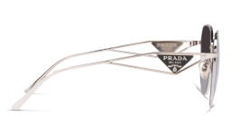 Shop PRADA Irregular Sunglasses in Silver online.