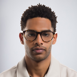 Shop GIORGIO ARMANI Round Eyeglasses in Shiny Havana online.