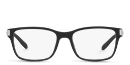 Shop BVLGARI Wide Rectangle Eyeglasses in Black online.