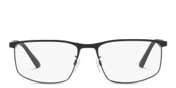 Shop Emporio Armani Pillow Eyeglasses in Matte Black online.
