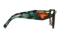 Shop PRADA Irregular Eyeglasses in Tortoise online.