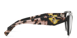 Shop PRADA Irregular Eyeglasses in Black online.