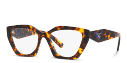 Shop PRADA Irregular Eyeglasses in Honey Tortoise online.