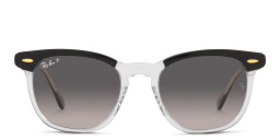 Shop Ray-Ban Hawkeye Unisex Square Sunglasses in Black On Transparent online.