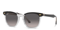 Shop Ray-Ban Hawkeye Unisex Square Sunglasses in Black On Transparent online.