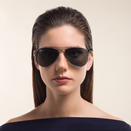 Ray-Ban Unisex Wide Pilot Sunglasses in Silver – Product Photo 5