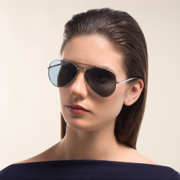 Ray-Ban Unisex Wide Pilot Sunglasses in Silver – Product Photo 6