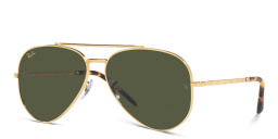 Shop Ray-Ban Unisex Wide Pilot Sunglasses in Gold online.