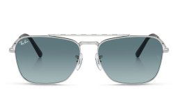Shop Ray-Ban New Caravan Unisex Square Sunglasses in Silver online.