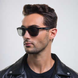 Shop Ray-Ban Unisex Square Sunglasses in Black online.
