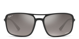 Shop Ray-Ban Unisex Rectangle Sunglasses in Black online.