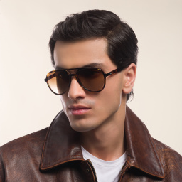 Ray-Ban Unisex Pilot Sunglasses in Havana – Product Photo 7