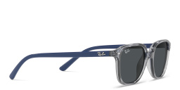 Shop Ray-Ban Junior Leonard Kids Square Sunglasses in Transparent Blue online.