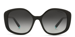 Shop TIFFANY Oversized Irregular Sunglasses in Black online.