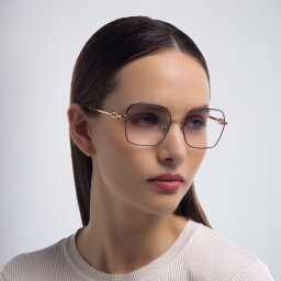 نظارة طبية بإطار مربع من بولغري بلون أسود - صورة المنتج 6