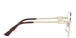 Shop BVLGARI Square Eyeglasses in Pale Gold online.