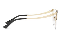 BVLGARI Half Rim Round Eyeglasses in Pale Gold/Black – Product Photo 3