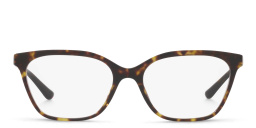 Shop BVLGARI Wide Rectangle Eyeglasses in Havana online.
