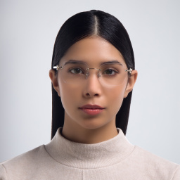 BVLGARI Rimless Irregular Wide Eyeglasses in Pale Gold – Product Photo 5