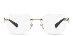 BVLGARI Rimless Irregular Wide Eyeglasses in Pale Gold – Product Photo 1