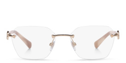BVLGARI Rimless Irregular Wide Eyeglasses in Pink Gold – Product Photo 1