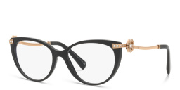Shop BVLGARI Cat Eye Eyeglasses in Black online.