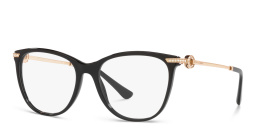 Shop BVLGARI Cat Eye Eyeglasses in Black online.