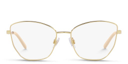 Shop Dolce & Gabbana Wide Butterfly Eyeglasses in Gold online.