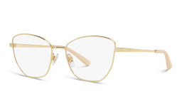 Shop Dolce & Gabbana Wide Butterfly Eyeglasses in Gold online.