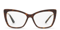 Dolce & Gabbana Wide Cat Eye Eyeglasses in Havana – Product Photo 1