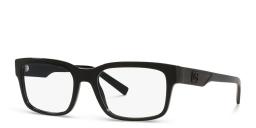 Shop Dolce & Gabbana Wide Rectangle Eyeglasses in Black online.