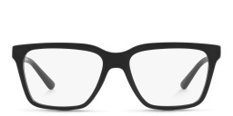 Emporio Armani Eagle Logo Wide Rectangle Eyeglasses in Matte Black – Product Photo 1