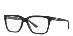 Emporio Armani Eagle Logo Wide Rectangle Eyeglasses in Matte Black – Product Photo 2