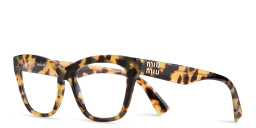 Shop MIU MIU Cat Eye Eyeglasses in Light Havana online.