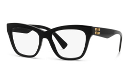 Shop MIU MIU Cat-Eye Eyeglasses in Rubber Black online.
