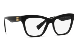 Shop MIU MIU Cat-Eye Eyeglasses in Rubber Black online.