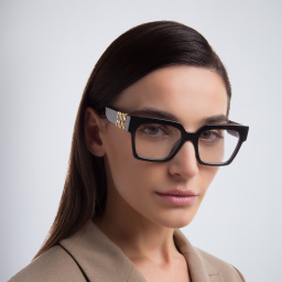 نظارة طبية بإطار مربع من ميو ميو بلون أسود - صورة المنتج 5