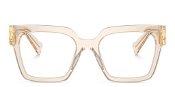 Square Eyeglasses من ميو ميو بلون رملي مطفي - صورة المنتج 1