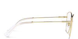 Shop MIU MIU Wide Butterfly Eyeglasses in Gold online.