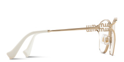 MIU MIU Wide Irregular Eyeglasses in Pale Gold – Product Photo 3